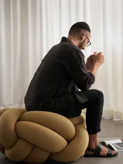 Design House Stockholm Knot cushion, XL, yellow