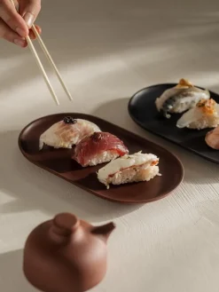 Design House Stockholm Sand Secrets plate, oval 20 cm, black