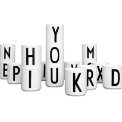 Design Letters Arne Jacobsen porcelain cup, white, A-Z