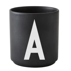 Design Letters Arne Jacobsen porcelain cup, black, A-Z