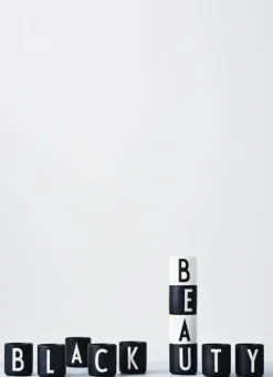 Design Letters Arne Jacobsen porcelain cup, black, A-Z