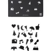 Design Letters Party icons for message board, black