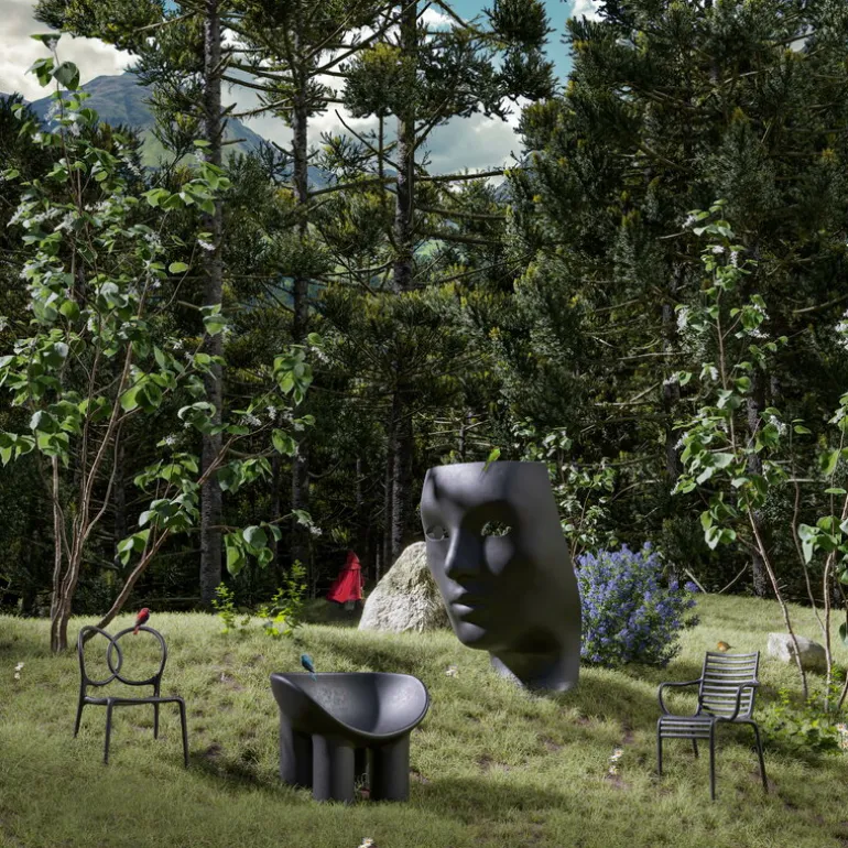 Driade Roly Poly armchair, recycled plastic, black