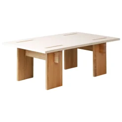 Eberhart Furniture Arnold coffee table, light concrete - light oak