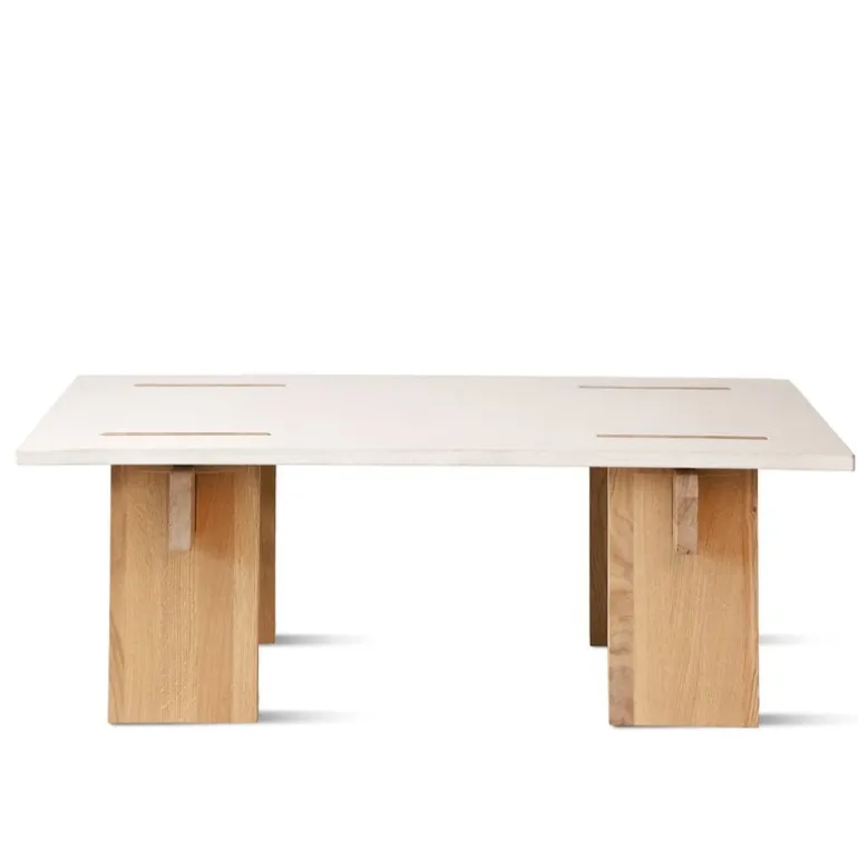 Eberhart Furniture Arnold coffee table, light concrete - light oak