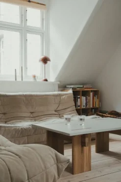 Eberhart Furniture Arnold coffee table, light concrete - light oak