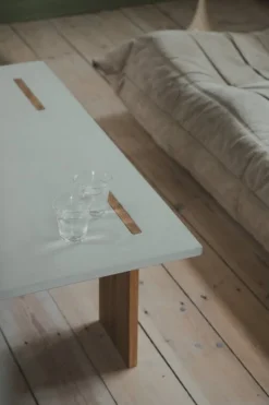 Eberhart Furniture Arnold coffee table, light concrete - light oak