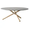 Eberhart Furniture Bertha coffee table, 90 cm, light concrete - light oak