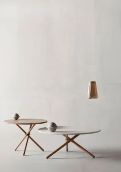 Eberhart Furniture Bertha coffee table, 90 cm, light concrete - light oak