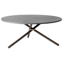 Eberhart Furniture Edda coffee table, 105 cm, dark concrete - dark oak