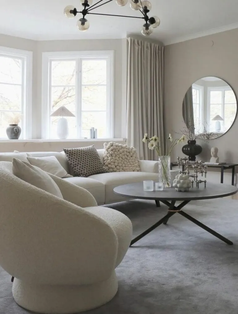 Eberhart Furniture Edda coffee table, 105 cm, dark concrete - dark oak