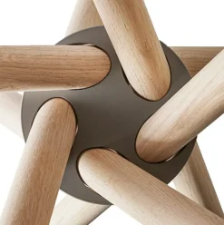 Eberhart Furniture Hector dining table, 105 cm, light concrete - light oak