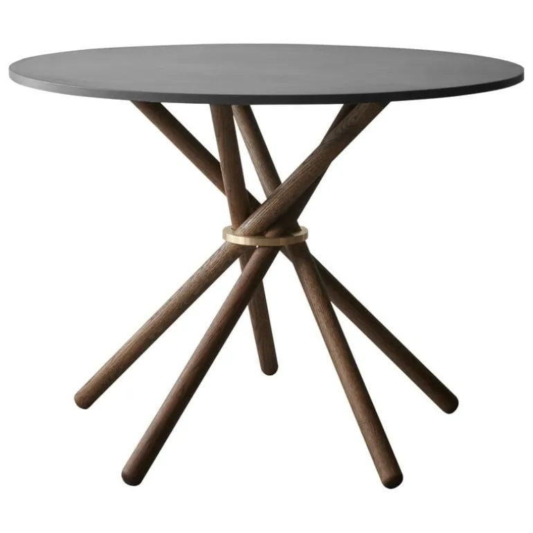 Eberhart Furniture Hector dining table, 105 cm, dark concrete - dark oak