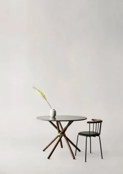 Eberhart Furniture Hector dining table, 105 cm, dark concrete - dark oak