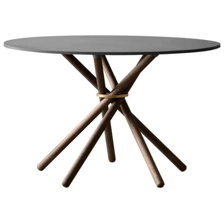 Eberhart Furniture Hector dining table, 120 cm, dark concrete - dark oak