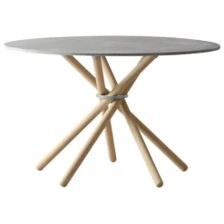 Eberhart Furniture Hector dining table, 120 cm, light concrete - light oak