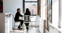 Emeco 1006 Navy chair, brushed aluminium