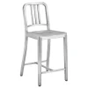 Emeco 1006 Navy counter stool, brushed aluminium