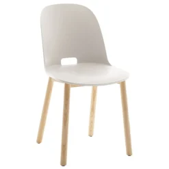 Emeco Alfi chair, high back, white seat - natural ash