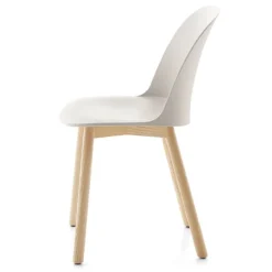 Emeco Alfi chair, high back, white seat - natural ash