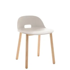 Emeco Alfi chair, low back, white seat - natural ash