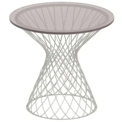 Emu Heaven coffee table 50 cm, matt white, glass top