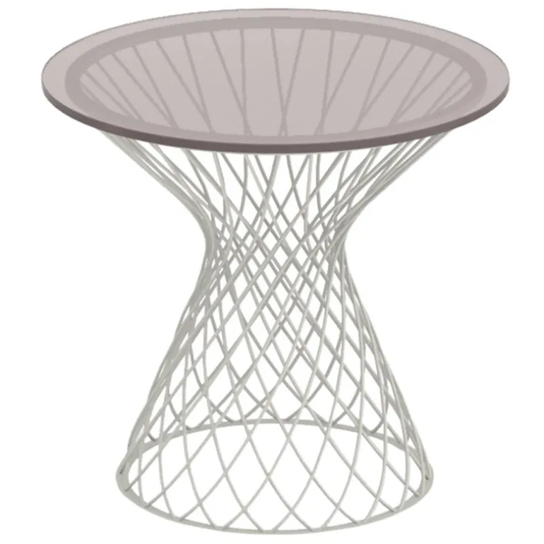 Emu Heaven coffee table 50 cm, matt white, glass top