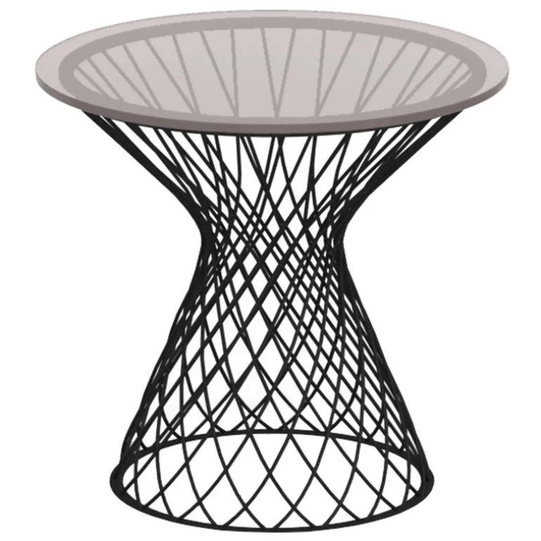 Emu Heaven coffee table 50 cm, black, glass top