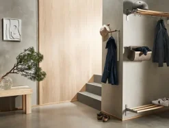 Essem Design Nostalgi hat/shoe rack, 100 cm, black stained oak - black