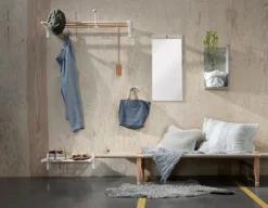 Essem Design Nostalgi hat/shoe rack, 100 cm, black stained oak - black