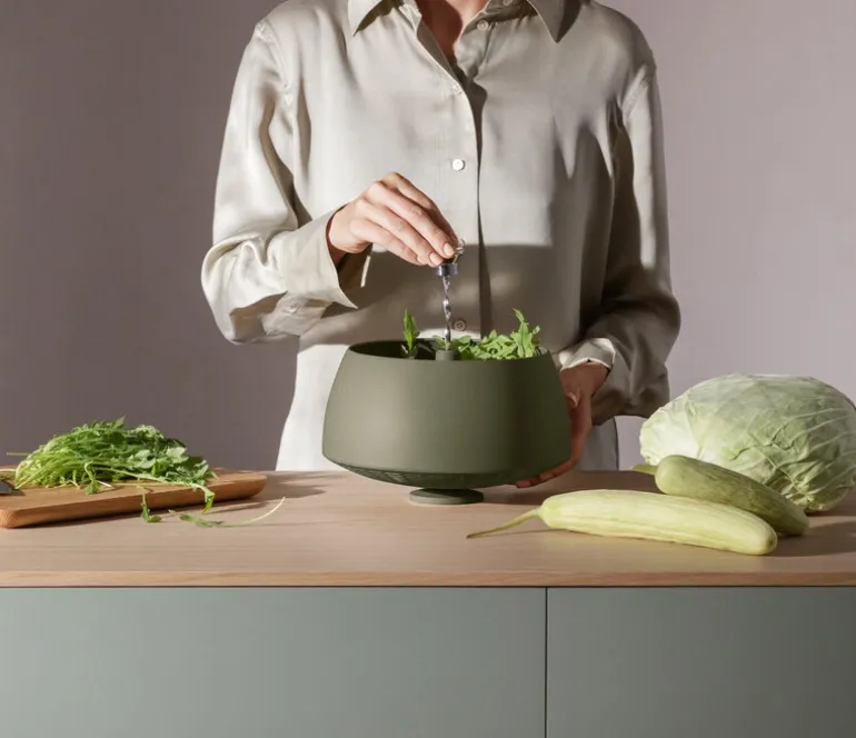 Eva Solo Green Tool spinning colander, green