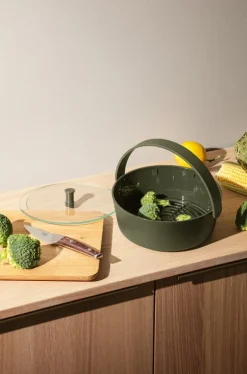 Eva Solo Green Tool steamer for microwave oven, green