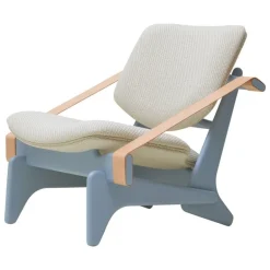 Fasetti Jumbo lounge chair, dove grey  - Coda natural white