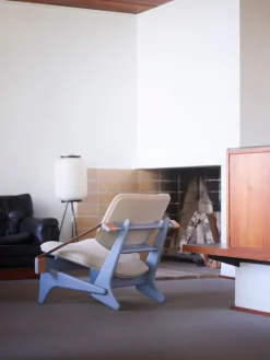 Fasetti Jumbo lounge chair, dove grey  - Coda natural white