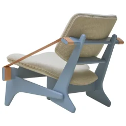 Fasetti Jumbo lounge chair, dove grey  - Coda natural white