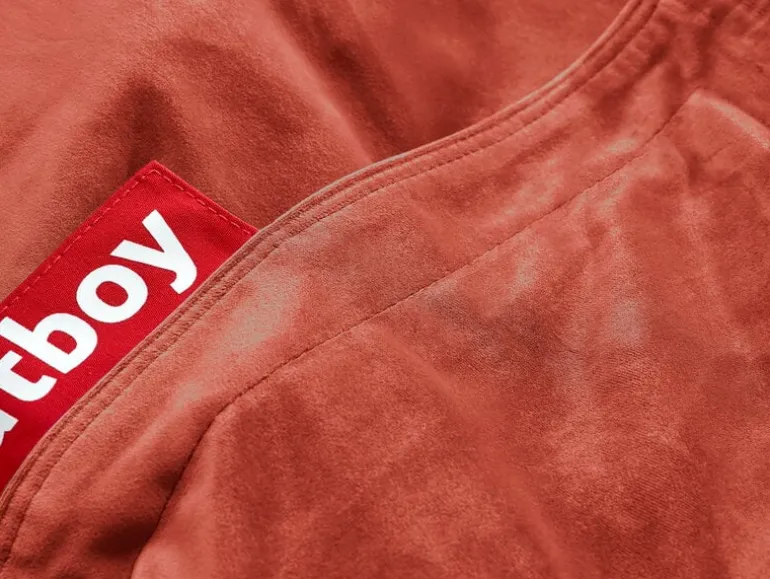 Fatboy Original Slim Velvet Recycled bean bag, rhubarb