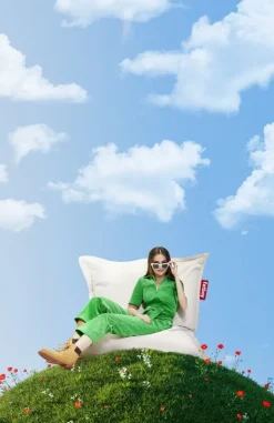 Fatboy Recycled Original Slim Cord bean bag, cream