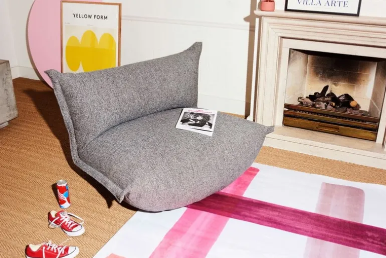 Fatboy The BonBaron Mingle lounge chair, grid stone