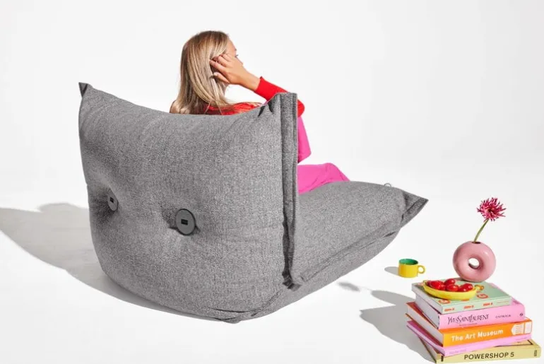 Fatboy The BonBaron Mingle lounge chair, grid stone