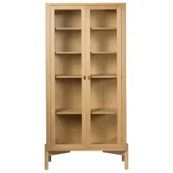 FDB Møbler A90 Boderne display case, 178 cm, lacquered oak