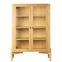 FDB Møbler A90 Boderne display case, 127 cm, lacquered oak