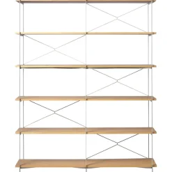 FDB Møbler A91 Nordhavn bookcase, 148 x 182 cm cm, oak - silk grey