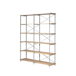 FDB Møbler A91 Nordhavn bookcase, 148 x 182 cm cm, oak - silk grey