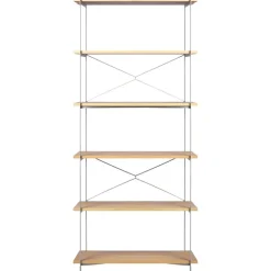 FDB Møbler A91 Nordhavn bookcase, 85 x 182 cm, oak - silk grey