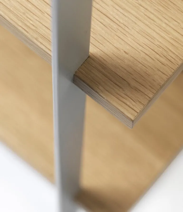 FDB Møbler A91 Nordhavn bookcase, 85 x 182 cm, oak - silk grey