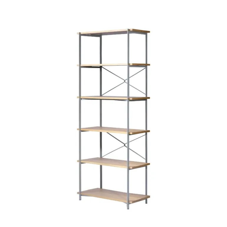 FDB Møbler A91 Nordhavn bookcase, 85 x 182 cm, oak - silk grey