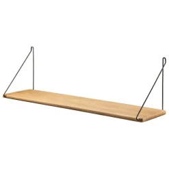 FDB Møbler B145 shelf, 20 x 90 cm, lacquered oak - black
