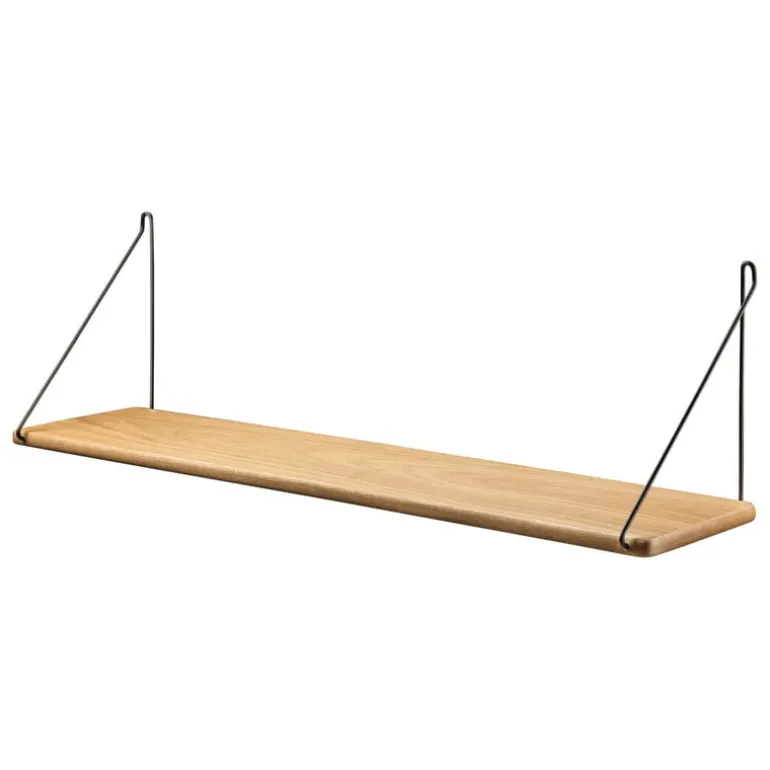 FDB Møbler B145 shelf, 20 x 90 cm, lacquered oak - black