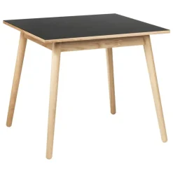 FDB Møbler C35A dining table, 82 x 82 cm, oak - black linoleum