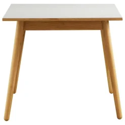 FDB Møbler C35A dining table, 82 x 82 cm, oak - light grey linoleum